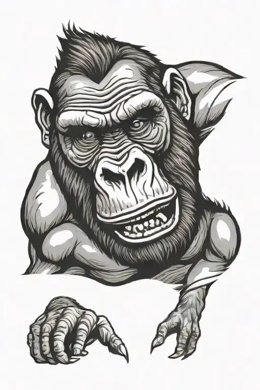 Mean Gorilla With Scar