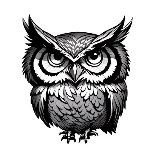 Traditional Owl With Lincoln Log And June Bug