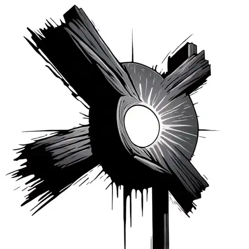 A Normal Cross With A Sunrise In The Background