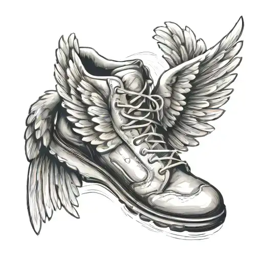 Baby Foot Prints With Wings Taking To Heaven