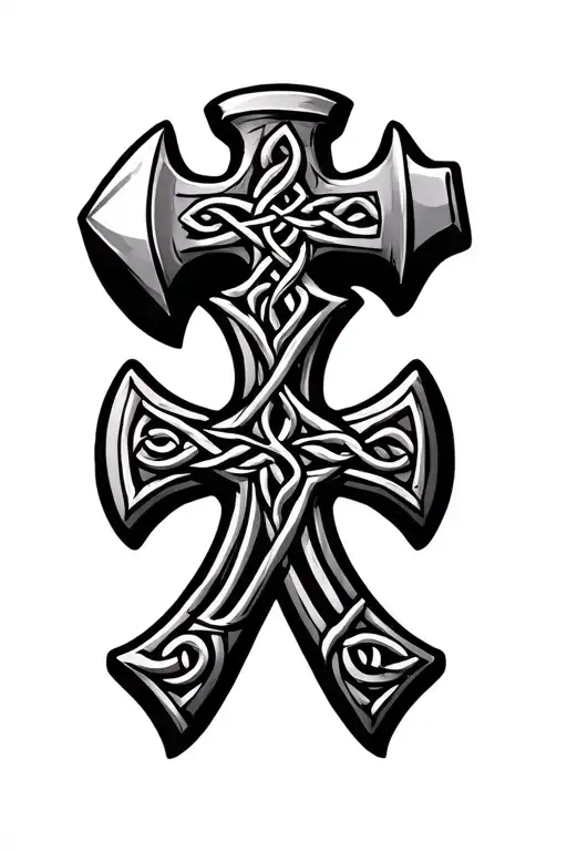 Celtic Cross And Hammer