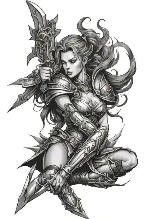 Book Fantasy Female Warrior Lightning