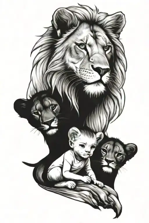Kids And Lioness