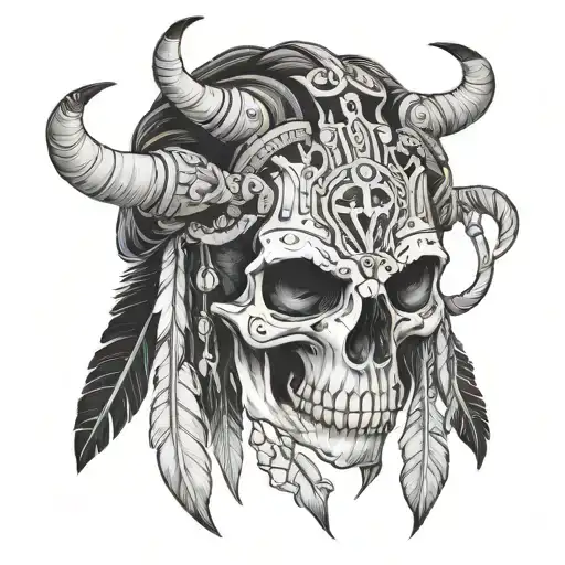 Female Shaman Animal Skull