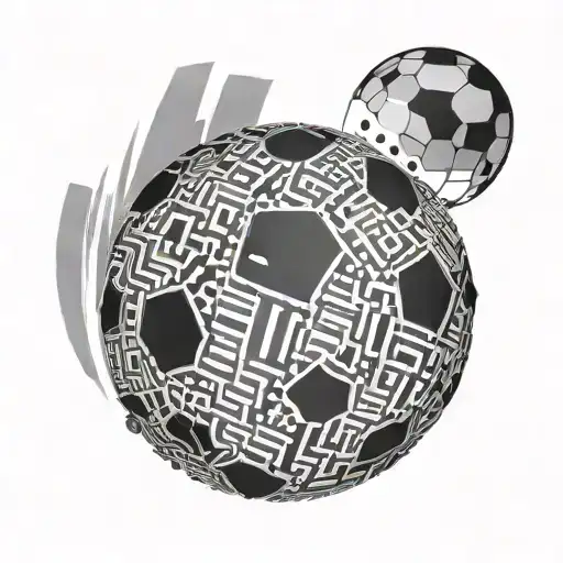 An Abstract Design Of Binary Code Forming A Football