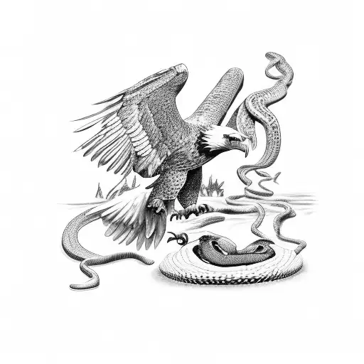 Eagle Attacking Rattlesnake