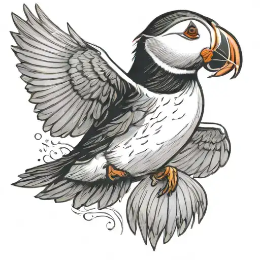 Puffin Bird Flying