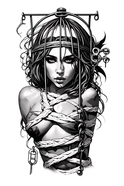 Mtf Trans In Bondage And Chastity Cage