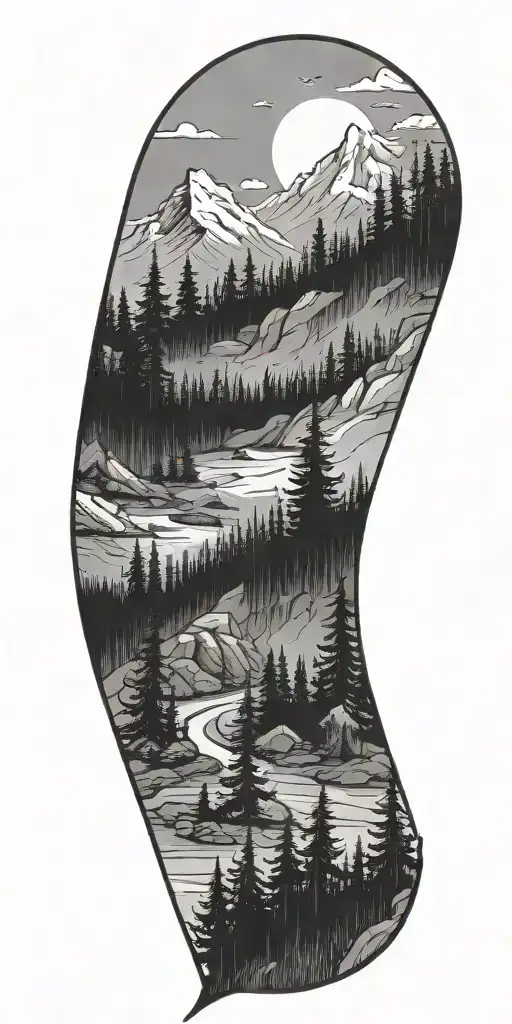 Forest Mountain Scene