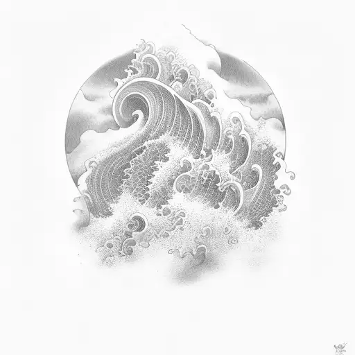 Simple Blue Ocean Wave With Horizon