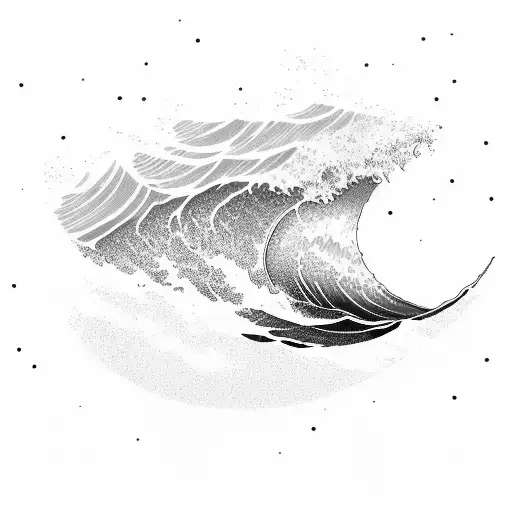 Simple Blue Ocean Wave With Horizon