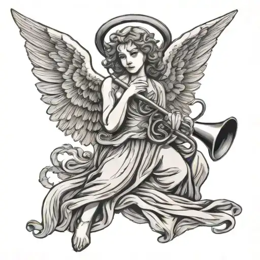 Angel With Trumpet Surrounded