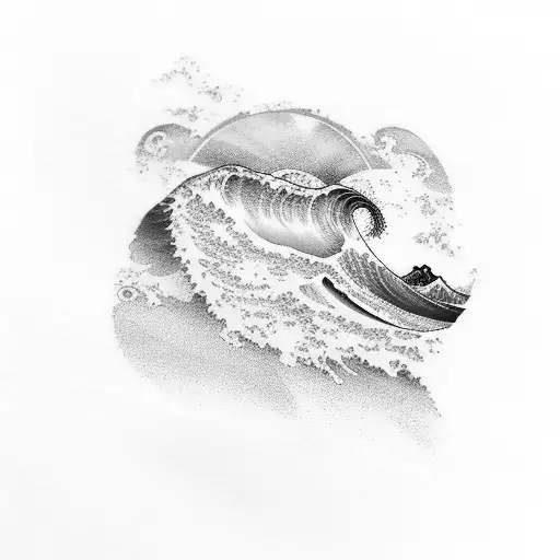 Simple Blue Ocean Wave With Horizon