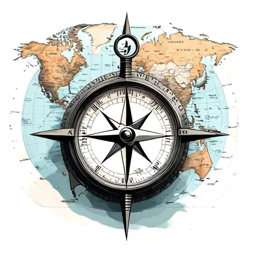 Compass Over Map