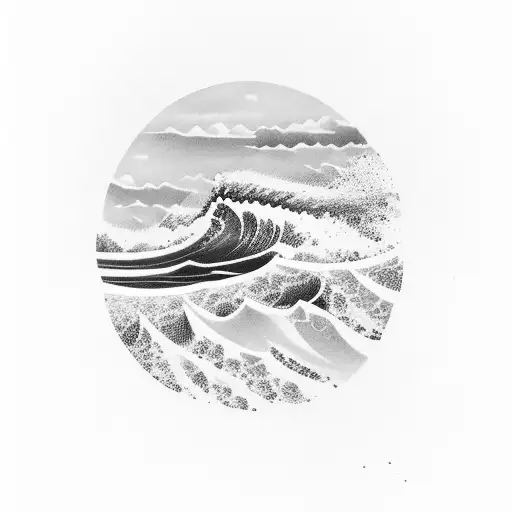 Simple Blue Ocean Wave With Horizon