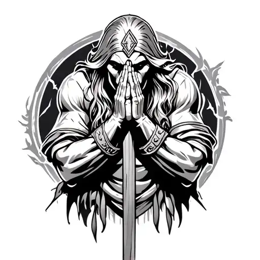 Praying Defeated Warrior