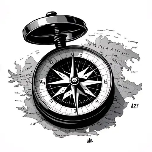 Compass Over Map