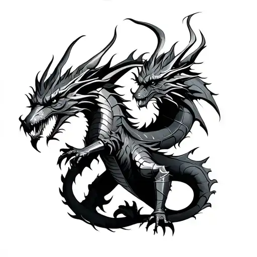 Knight Fighting Dragon