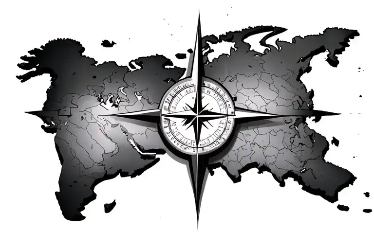 Compass Over Map