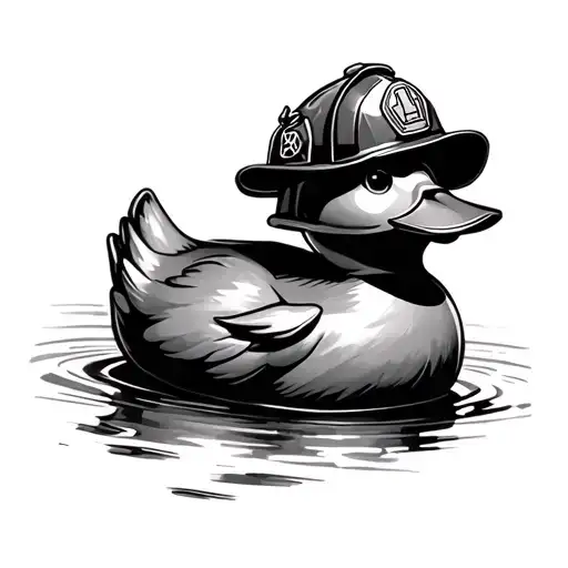Rubber Ducky Wearing Firefighter Helmet