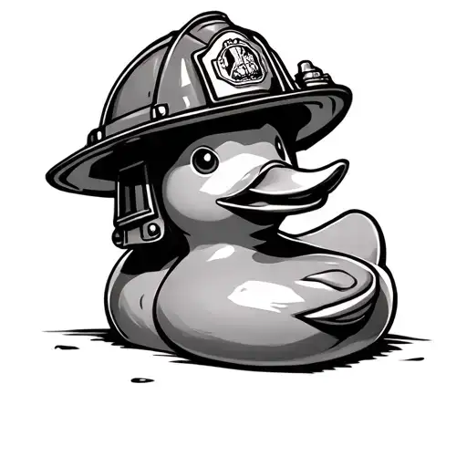 Rubber Ducky Wearing Firefighter Helmet