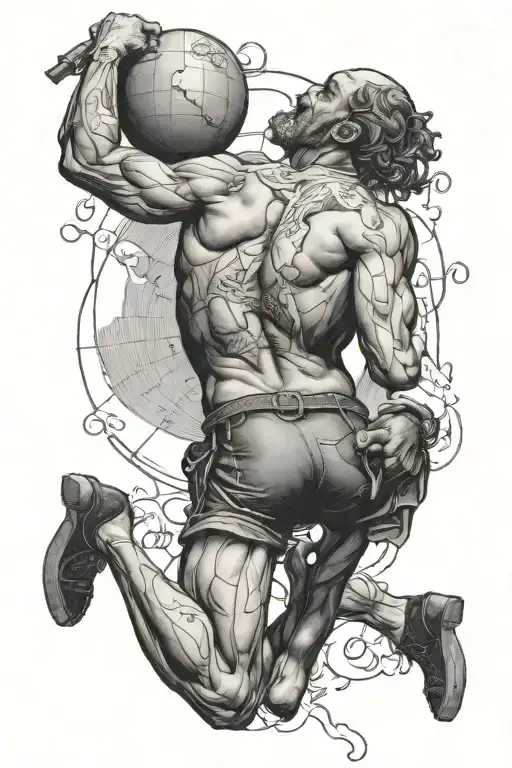 Atlas Holding The World On His Back
