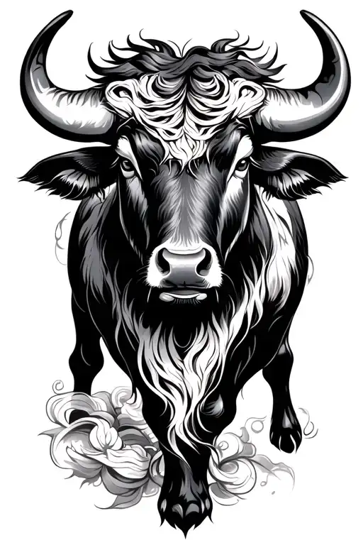 Chinese Zodiac Ox Black And White Maybe Some Red For Woman