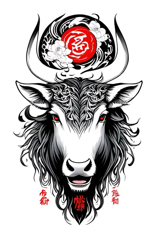 Chinese Zodiac Ox Black And White Maybe Some Red For Woman