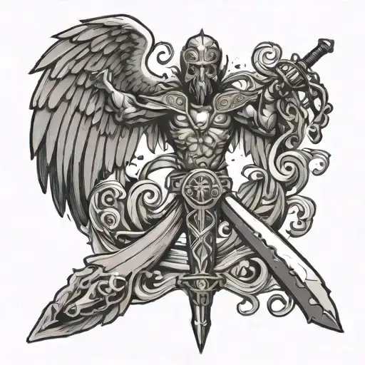 Caduceus With Sword As Staff