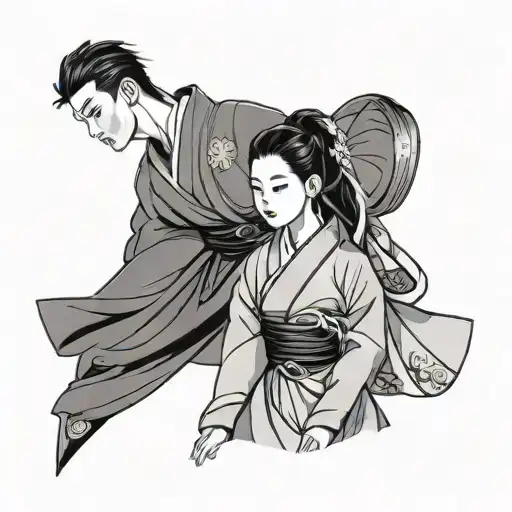 Korean Hanbok Male And Female More Cartoon And Minimalistic