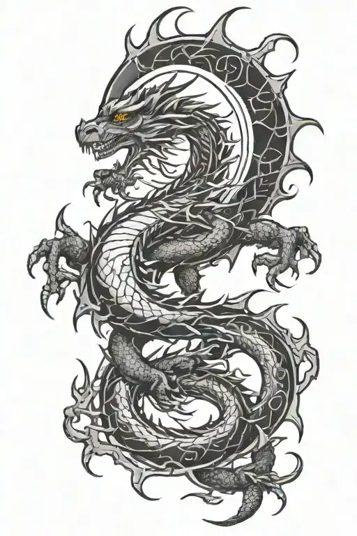 Dragon And Sun Symbol