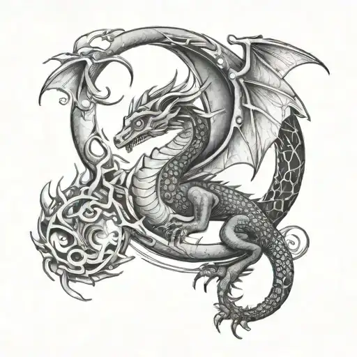 Small Dragon And Sun Moon