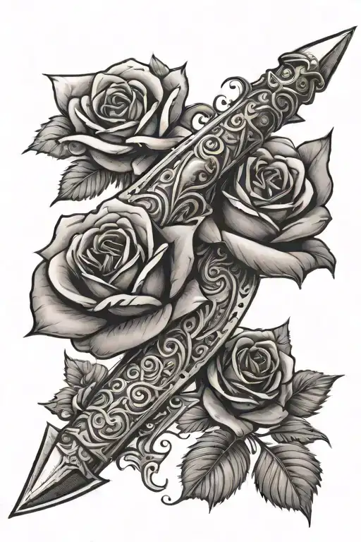 Dagger Wrapped With Rose