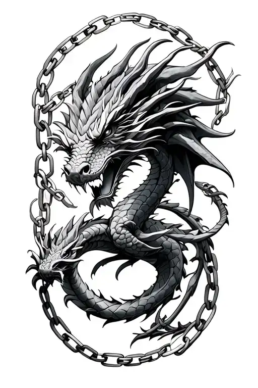 Dragon Free From Chains Symbolizing