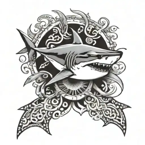 Shark With Hawaiian Marking All The Places