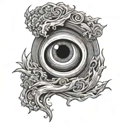 Thin Lines On The Neck And A Black Hole On The Chest Sucking