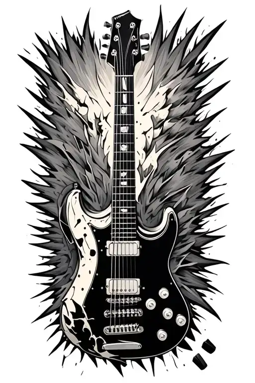 Guitar Neck And Ripped Skin