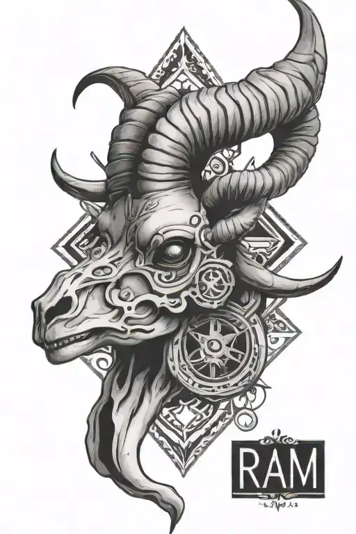 Ram Skull And All Seeing Eye