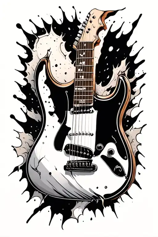 Guitar Neck And Ripped Skin