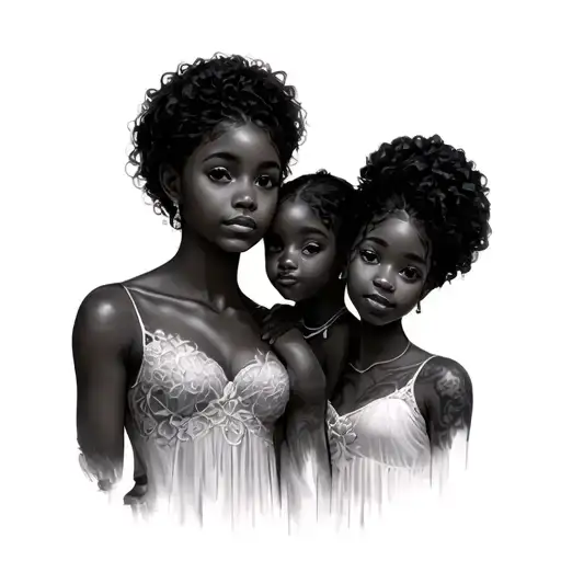 3 Black Daughters And Father