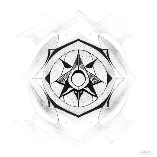 A Modern Geometric Design Incorporating The Trident Symbol In A Subtle And Creative Way