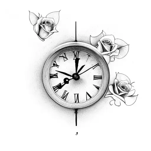Clock And Roses
