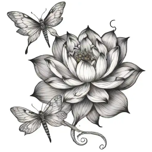 Lotus With Dragonfly