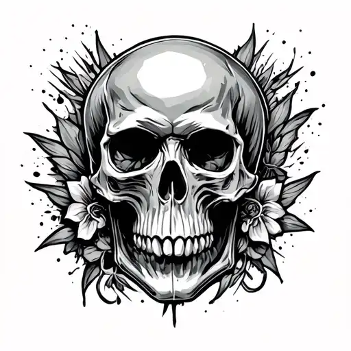 Motorcycle Skull Surrounded