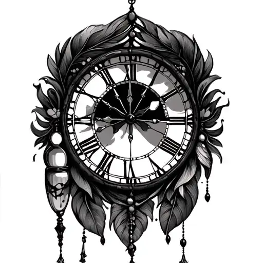 Hour Glass Dream Catcher Clock