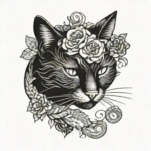 Black Lace Cat Sleeping