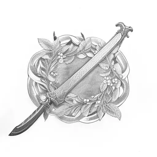 Olive Wreath With A Gladius Sword