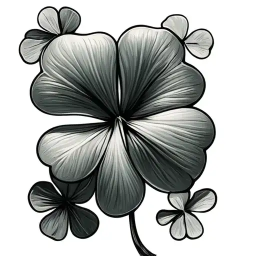 Four Leaf Clover Combined With Three Leaf Clovers