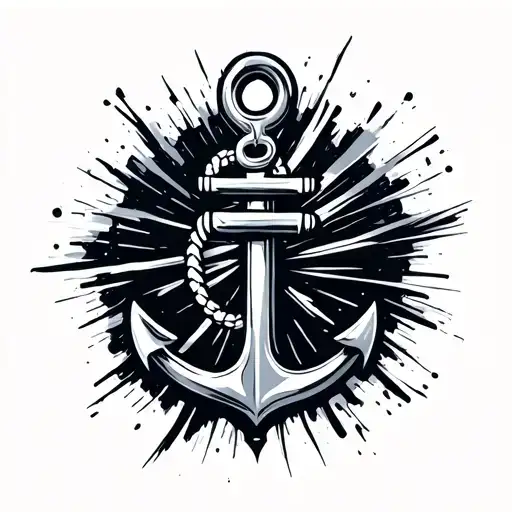 Anchor And Abstract Symbol Of The Runner