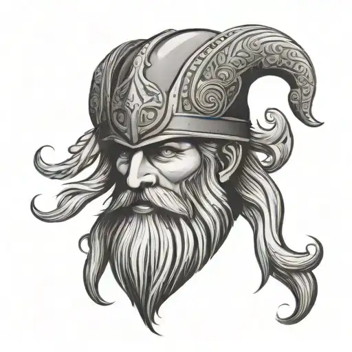 Norse Druid Face With Long Beard